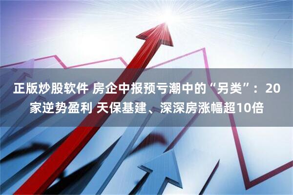 正版炒股软件 房企中报预亏潮中的“另类”：20家逆势盈利 天保基建、深深房涨幅超10倍